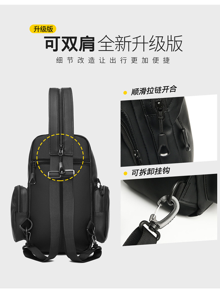 New business men's backpack, water-resistant, suitable for both shoulder and single shoulder, cross-border Oxford fabric men's computer backpack undefined