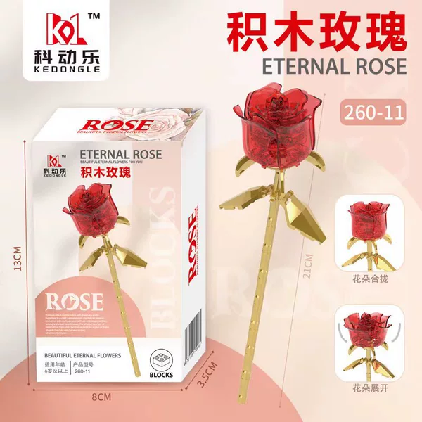 Transparent red rose - double form [bag]