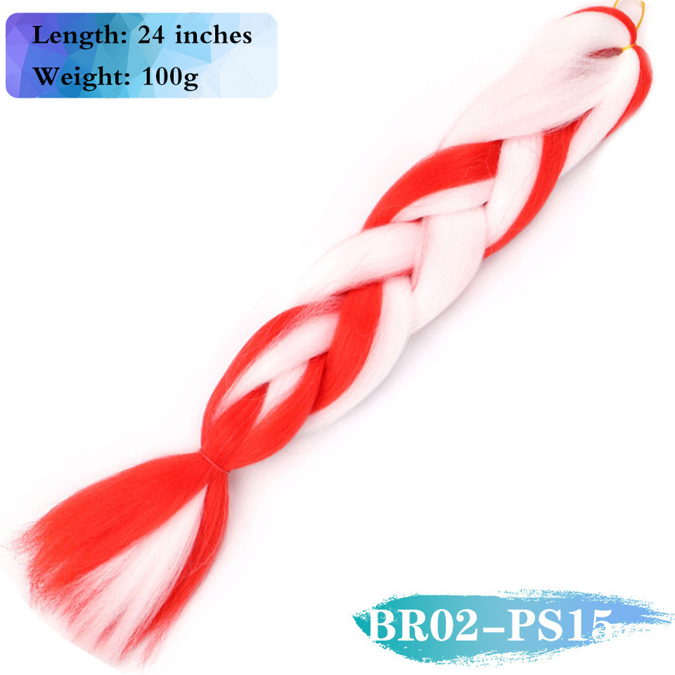 Peruca de comercio exterior gran trenza color gradiente africano gran trenza fibra química de alta temperatura seda trenza pelucina trenzada extensión de pelo