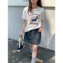 圆领短袖美式印花t恤