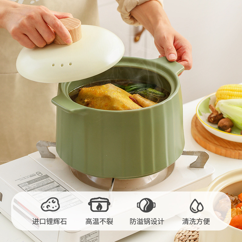 Japanese-Style Casserole Stew Pot Household Gas High Temperature Resistant Clay Pot Rice Soup Pot Soup Pot Gas Stove Large