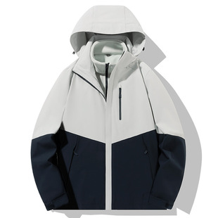 2024 new color matching new charge clothing three-in-one outdoor plus size detachable mountain outdoor couples overalls