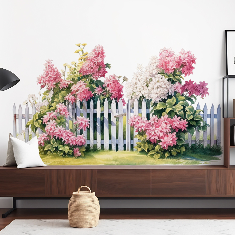 Aike DD36137 Manufacturer Direct Sale Floral Fence Window Home Wall Beautification Concealment Adhesive Sticker_voghion.com
