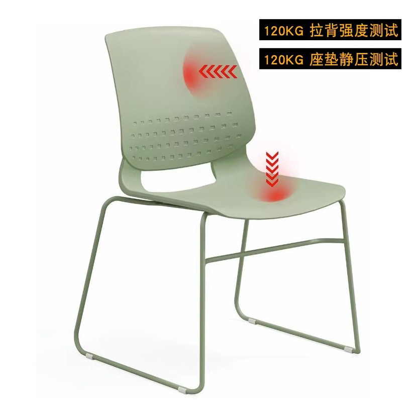 Silla de entrenamiento Silla de recepción apilable en forma de arco pie Silla de comedor respaldo ergonómico silla de oficina entrenamiento Silla de aula image 3