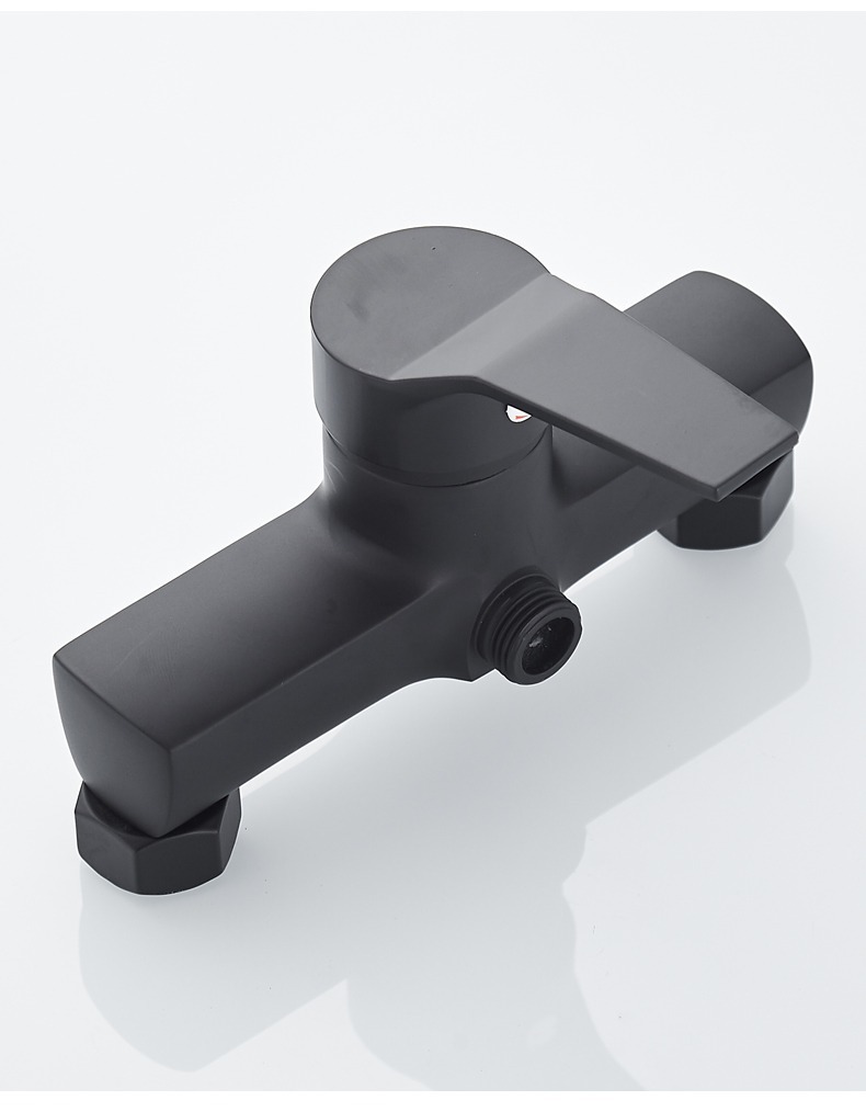 Black shower faucet, bathroom water heater, bath, shower head, faucet, cold and hot water mixing valve undefined