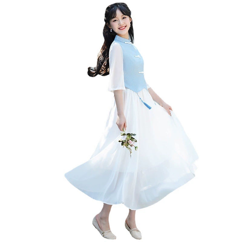 Summer cheongsam, fresh set, Chinese style