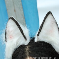 獣耳カチューシャ模造猫髪饰り手作可爱いぬいぐるみlolitaアクセサリー髪饰りコスプレ白染