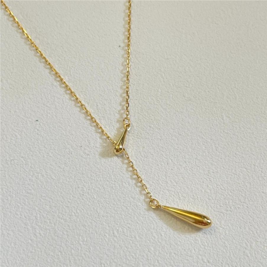 Pendant Necklace Classification 925 Sterling Silver Cable Chain Plating Water Droplets Pendant Necklace