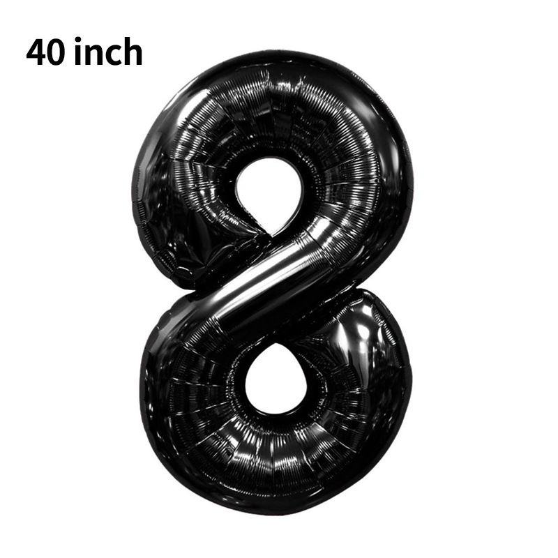 Globo digital transfronterizo grande de 40 pulgadas versión estadounidense 0-9 globo de película de aluminio decoración de fiesta de cumpleaños globo digital de imitación image 63