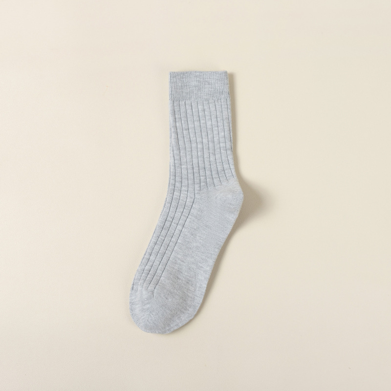 男性のウールの靴下のメリノの双針の秋冬のカシミヤの厚い保温の中筒のビジネスの純色の縦条の卸売り|undefined