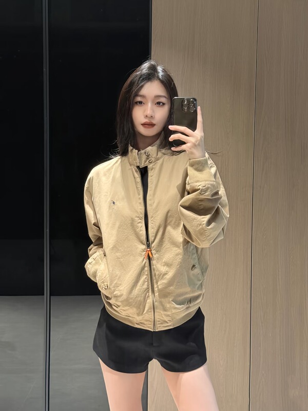 现货高版本RL拉夫刺绣小马标男女老钱风立领哈灵顿飞行夹克外套|undefined