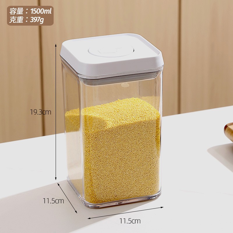 Botella de perilla doméstica de camellia, lata de almacenamiento de bocadillos, caja de preservación transparente con cubierta, caja de sellado de plástico, almacenamiento de cocina