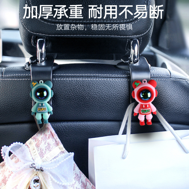Lightning Bear Gancho para coche, respaldo del asiento, gancho para coche, gancho de almacenamiento trasero multifuncional, almacenamiento en coche lindo