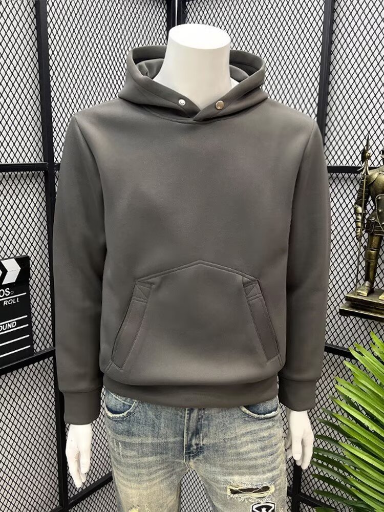 Hooded Hoodie Men's Autumn And Winter New Style Handsome Youth Top Casual Long Sleeved Jacket_viptrois.com