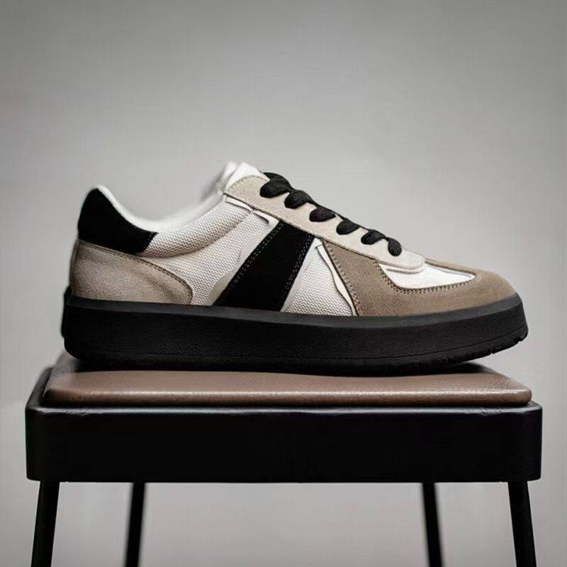 Giày sneaker nam kiểu Đức cổ thấp đế dày tăng chiều cao, giày thể thao casual thoáng khí — 8767 màu đen, 8767m màu