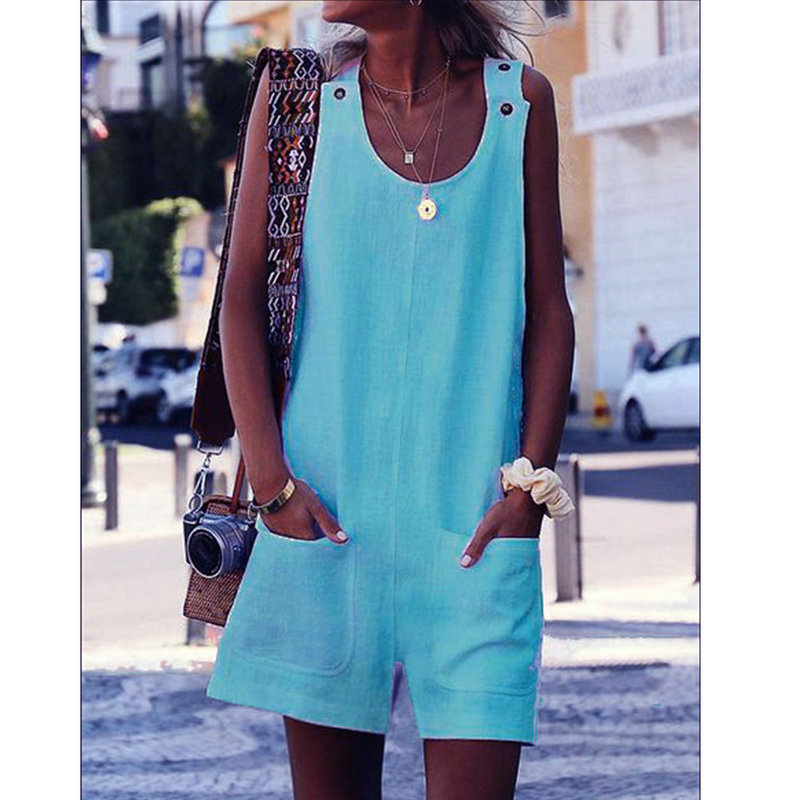 thumbnail image 5 of Mono informal de verano con tirantes y botones sueltos para mujer, estilo europeo y americano, con tirantes ajustados, 5 of 6