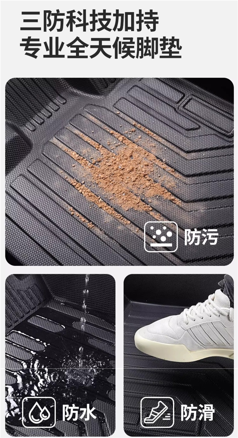 Full coverage TPE car floor mats, custom-fit for all models, suitable for both new and old cars