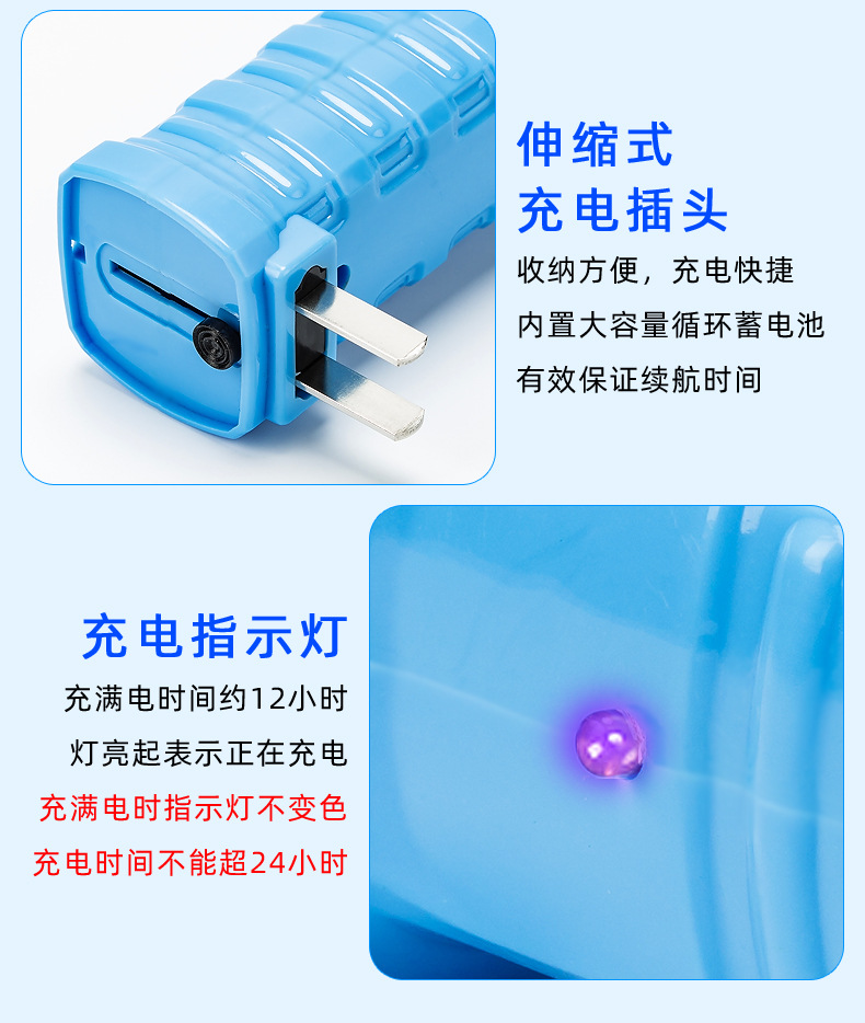 Sosun Flashlight Is Rechargeable, Convenient for Home Use, Small, Multi-Functional, Purple Light, Uv Light for Banknote Detection, Outdoor Strong Light