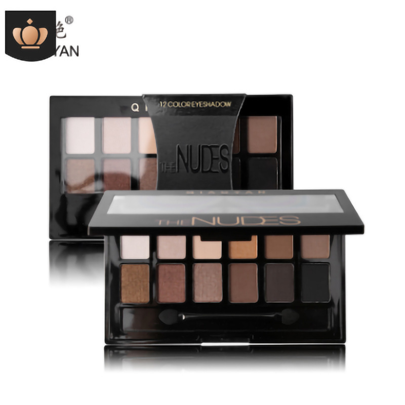Placa de maquillaje bonita paleta de sombras de ojos nude 12 colores color tierra perlado mate multicolor maquillaje para principiantes productos domésticos 1927