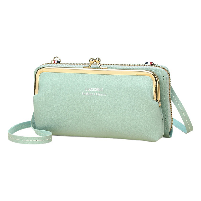 Factory Direct Sale Women's Single-Shoulder Crossbody Mini Bag Korean Style Solid Color Simple Horizontal Mobile Phone Bag Zipper Wallet