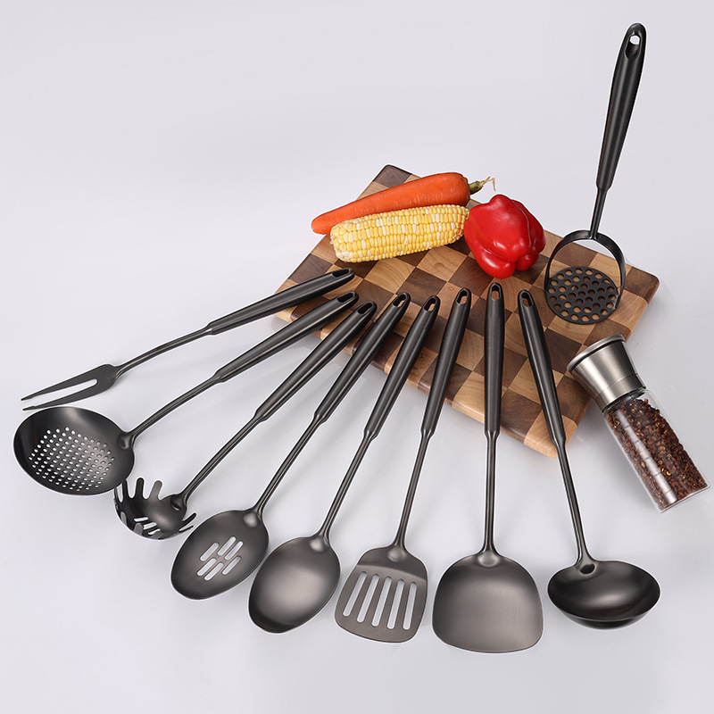 Amazon cocina de acero inoxidable guisado de fideos de pesca lengua cuchara de carne tenedor de patata conjunto de regalo