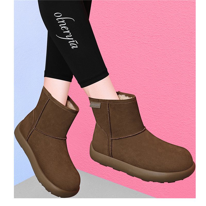 Women's Fleece-lined Ankle Boots With Lamb Wool For Winter_voghion.com