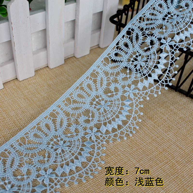 Japón 7cm polietileno de línea delgada accesorios de encaje solubles en agua DIY ropa falda pendular material de decoración de puño