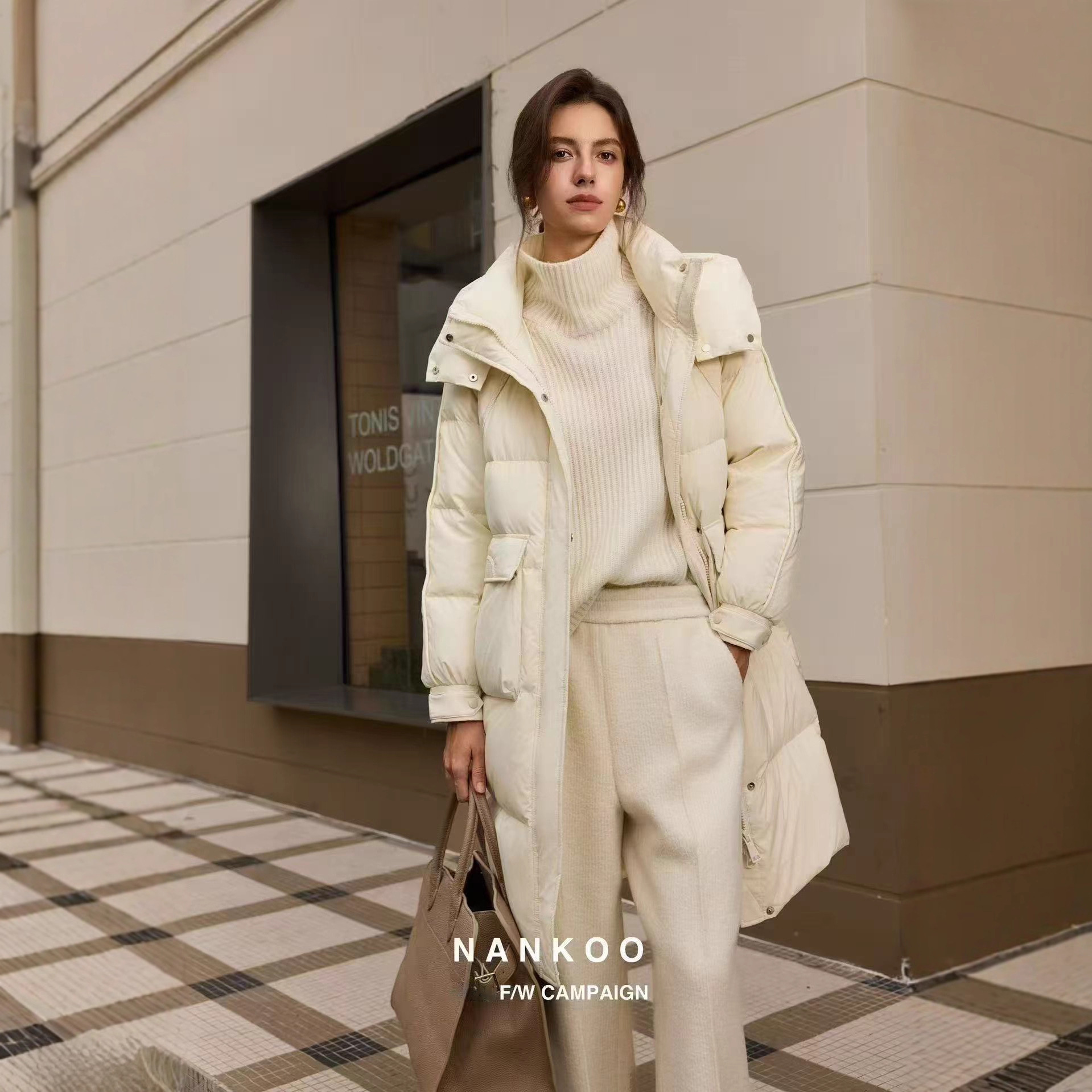 杭州品牌撤柜折扣女装雨贝尔羽绒服保暖长款加厚库存尾货打包走份