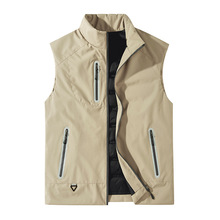 秋冬男式羽绒马甲加厚保暖超市志愿者工作服男马夹多口袋团购二开