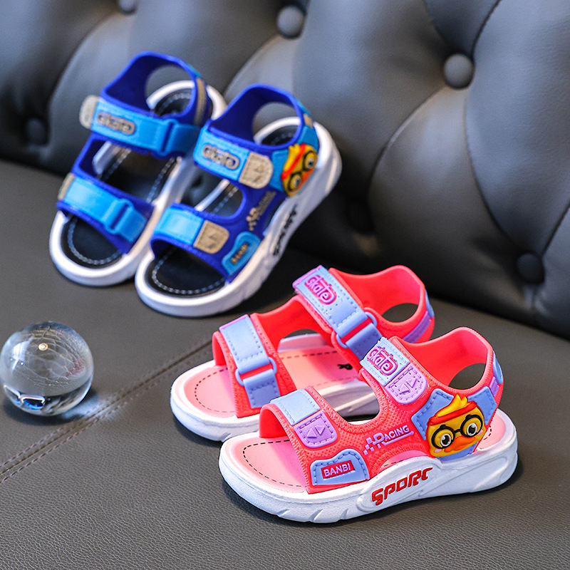 Sandalias para niños de verano 2025 niños velcro antideslizante con suela suave zapatos de playa casuales zapatos para bebés de niñas