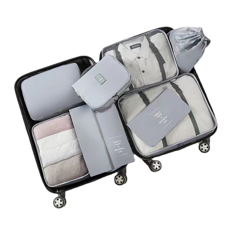 新款旅行收納袋套裝高品質大容量旅行衣物整理行李箱分類八件套