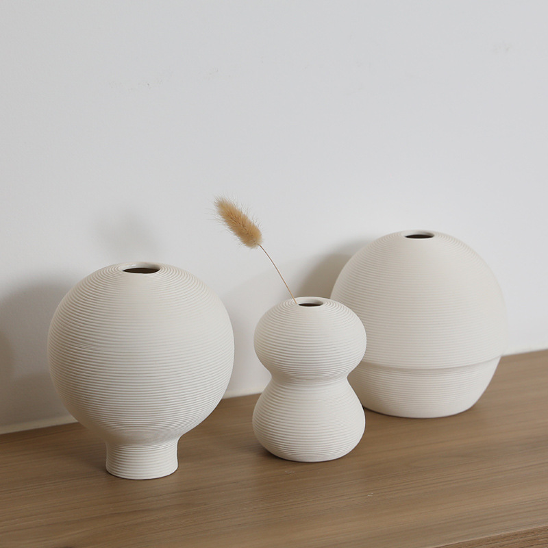 Simple llano flor seca florero de cerámica ins estilo TV gabinete decoración sala de estar flor seca arreglo de flores de escritorio decoración suave