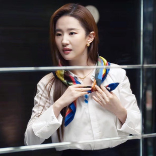 The Story of Roses Liu Yifei's Same Style Silk Scarf Silk Crepe De Chine Sun Protection Shawl Breathable Scarf for Women