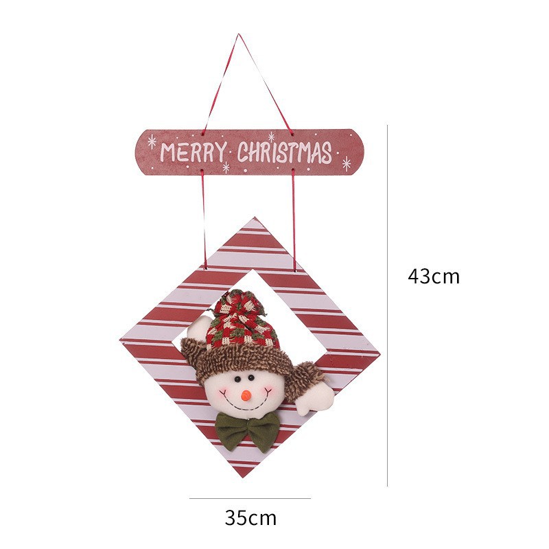 Handcrafted Wooden Christmas Ornaments – Santa, Snowman & Reindeer Trio Hanging Decor For Doors, Windows & Festive Displays_voghion.com