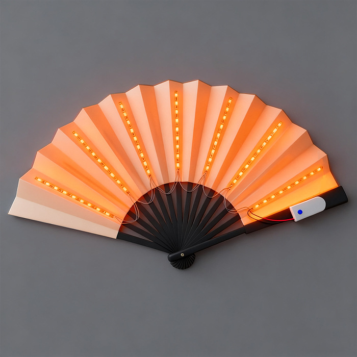 Atmósfera de actuación en el escenario accesorios LED ventilador luminoso ktv bar club nocturno Bengdi ventilador plegable 6V LED ventilador de fantasía