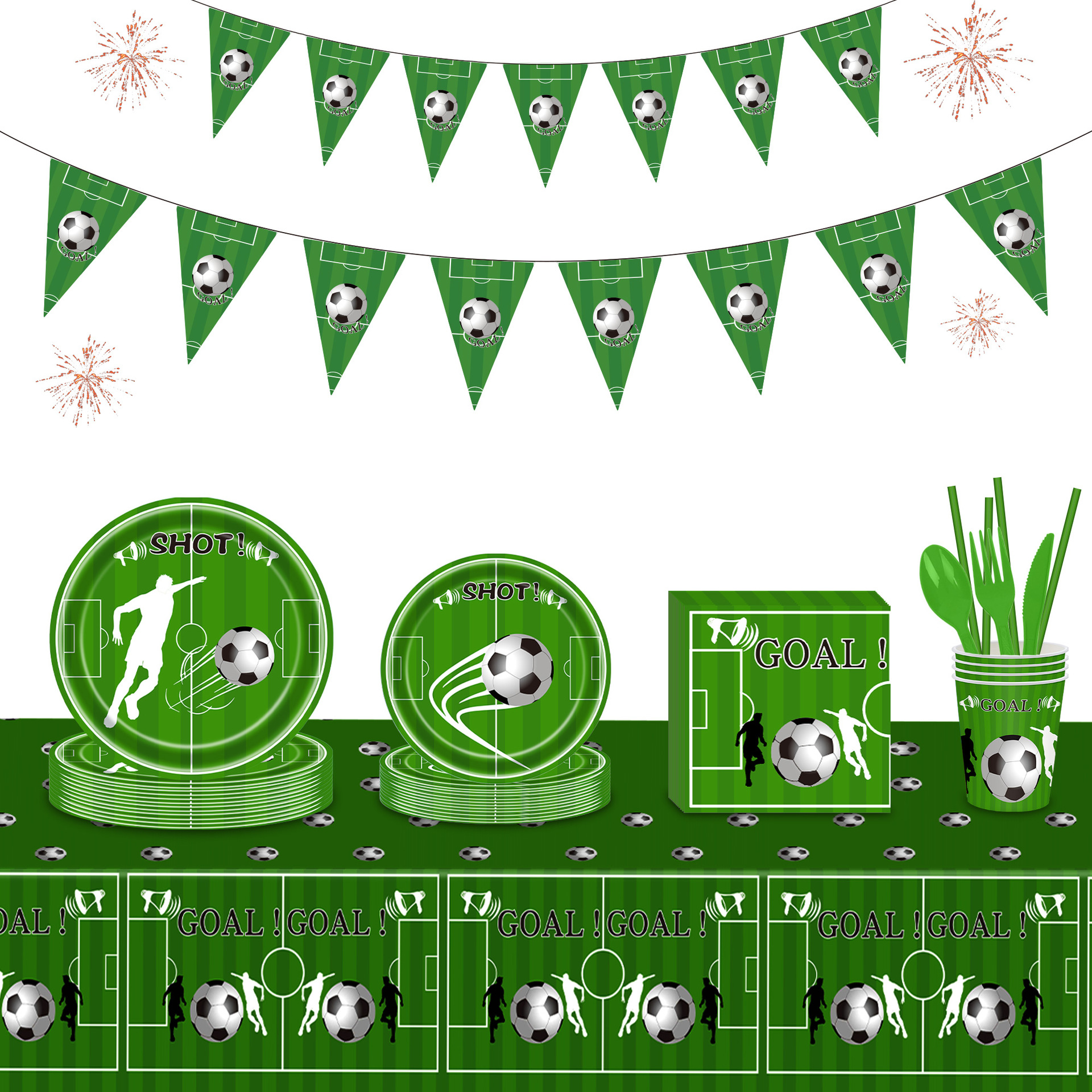 Birthday Football Football Player Paper Party Tableware display picture 1