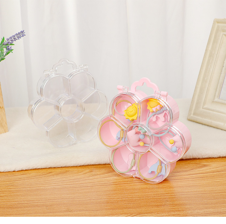 Simple With Cover Home Transparent Plastic Jewelry Box Dust-proof Multi-grid Jewelry Box Girl Heart Earrings Necklace Storage Box display picture 4