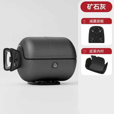 Motorcycle trunk Gas Tank Abs Material - matte-mineral-gray-black-circle-and-black-edges-customized-and-shipped-within-48-hours