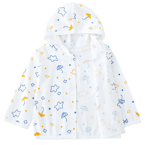 Baby and Children Sun Protection Clothing Summer Thin Breathable Class A Pure Cotton Unisex Kids Baby Sun Protective Clothing Air Conditioning Clothing Jacket