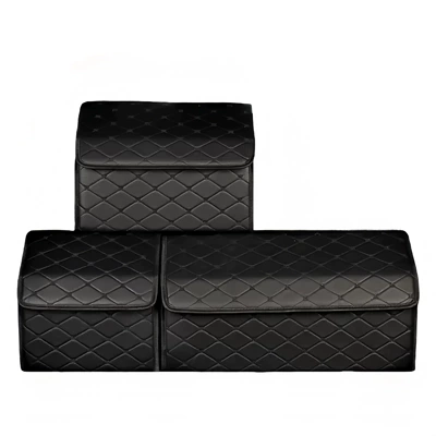 Car storage bag/box – Storage Box - quilted-embroidery-black-black-thread-extra-large-size-653030cm
