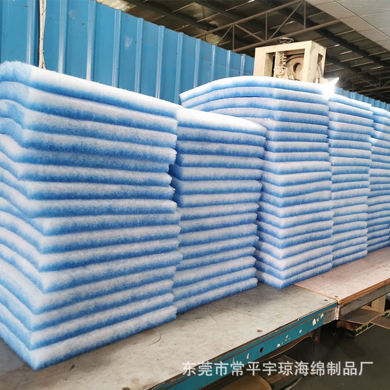 蓝白过滤棉新风机烤漆喷漆房顶棚纤维初效棉工业除尘空气过滤棉