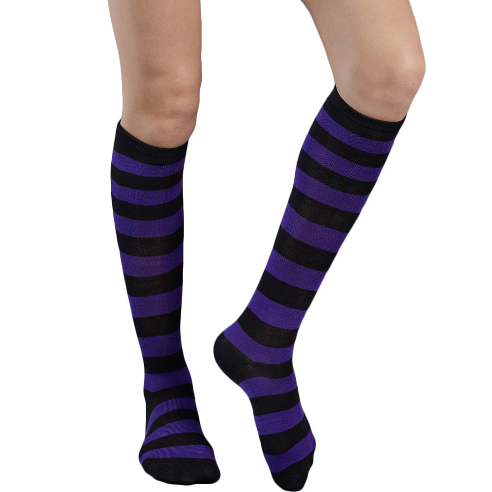 Calcetines de media pantorrilla de las mujeres japonesas calcetines hasta la rodilla a rayas calcetines de mujer estilo universitario fábrica al por mayor