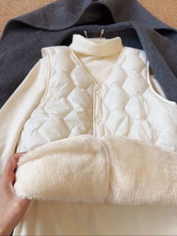 Xiaohongshu's Same Popular Model 2024 New Autumn and Winter down Cotton Vest Slim Fit Short Warm Liner Vest