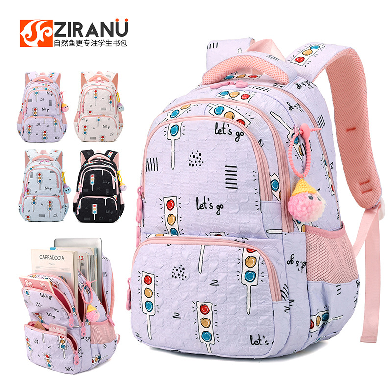 Peces naturales nuevos niños schoolbag estudiante de la escuela primaria Grado tres a seis mochila chica schoolbag Grado uno Venta caliente