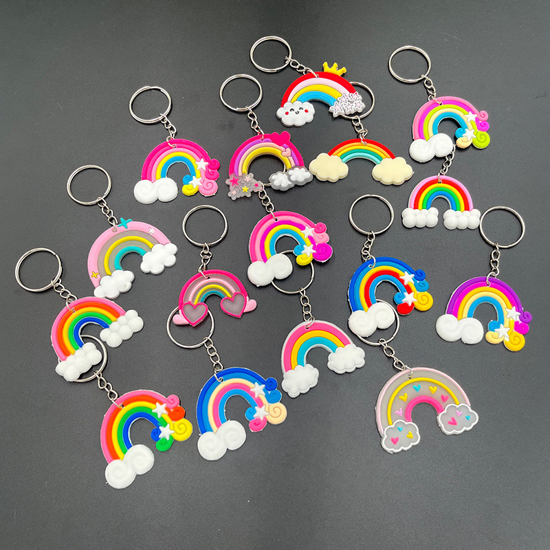 Cross-Border Rainbow Gift Keychain Pendant Car Bag Key Chain Decoration Large Rainbow Pendant Small Accessories
