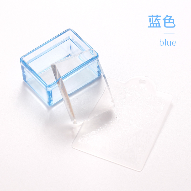 Internet celebridad nuevo clavo sello de uñas rectangular transparente sello de silicona DIY transferencia trabajo producción francés clavo