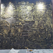 玻璃钢仿铜人物浮雕锻铜艺术定制电视背景墙壁画村委会学校文化墙