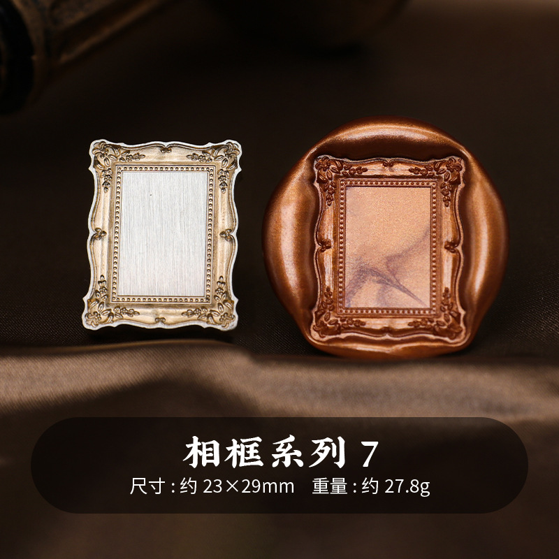 Sello de pintura al fuego cabeza de cobre Marco retro europeo Marco DE FOTOS serie especial en relieve sobre invitación fuego pintura sello cabeza