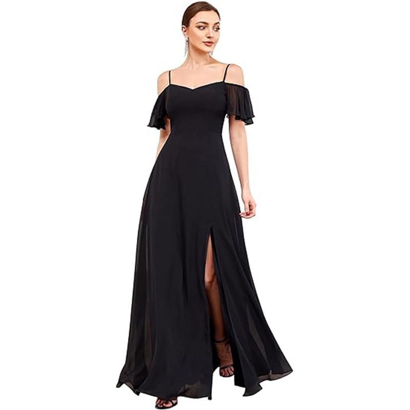 Amazon 2025 Winter New Bridesmaid Slip Dress, Fashionable, Elegant, Slimming, Ebay Sexy Slit Evening Dress