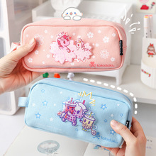 可爱笔袋卡通简约小学生初中生书包文具铅笔收纳大容量帆布文具袋